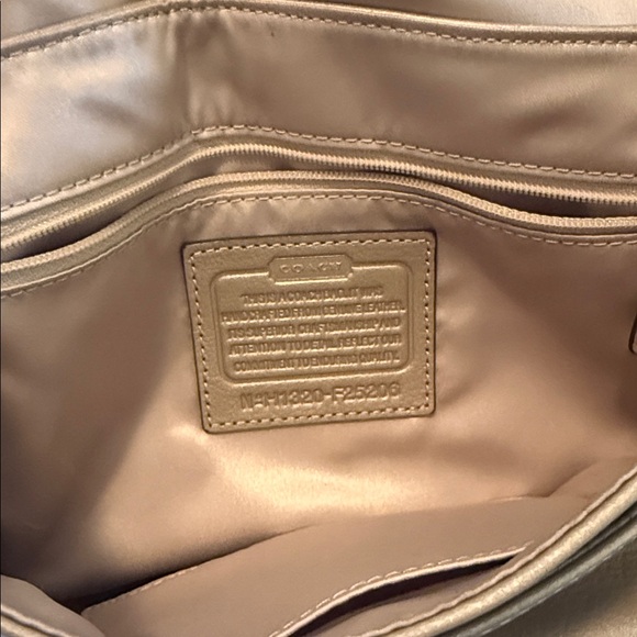 Coach Light Taupe Leather Crossbody Bag - Picture 6 of 8